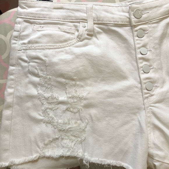 Kut from the Kloth Women's Jane High Rise White Shorts with Fray Hem Size 16 NWT - Picture 7 of 11